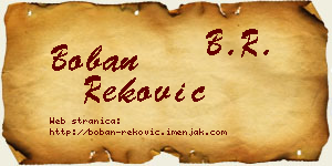 Boban Reković vizit kartica